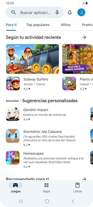 Pulsa el icono de perfil.