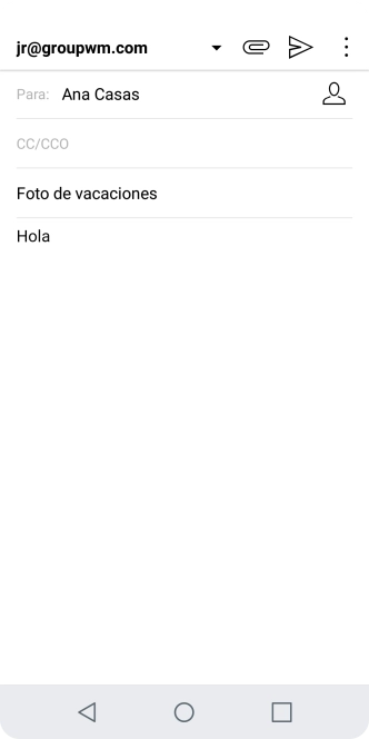 Pulsa el icono de anexos y dirígete a la carpeta deseada.