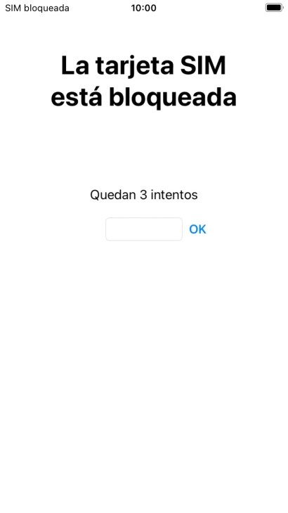 Si es necesario desbloquear la tarjeta SIM, introduce el código PIN y pulsa OK.