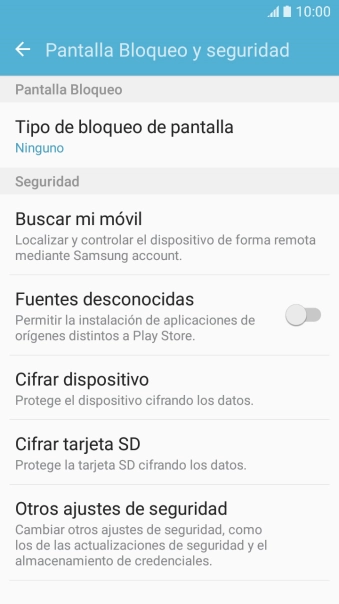 Pulsa Otros ajustes de seguridad.