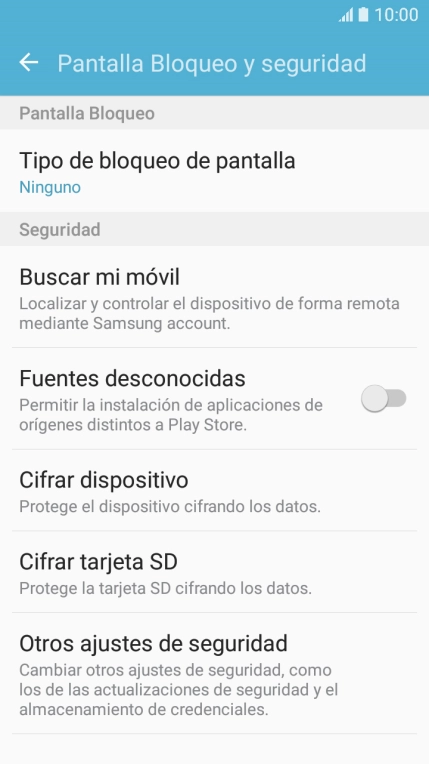 Pulsa Otros ajustes de seguridad.