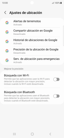 Pulsa Precisión de la ubicación de Google.