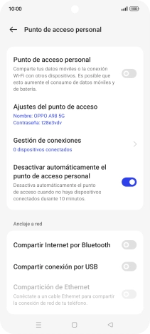 Pulsa Ajustes del punto de acceso.