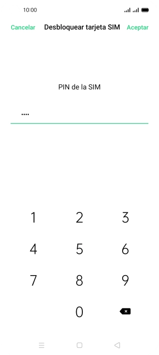 Introduce tu código PIN y pulsa Aceptar.