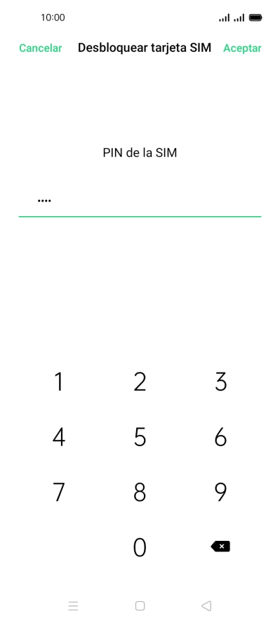 Introduce tu código PIN y pulsa Aceptar.