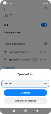 Introduce la contraseña de la red wifi y pulsa Conectar.