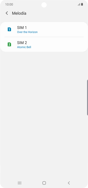 Pulsa el nombre de la tarjeta SIM.