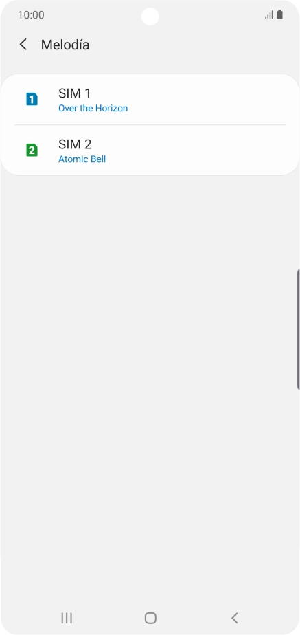 Pulsa el nombre de la tarjeta SIM.