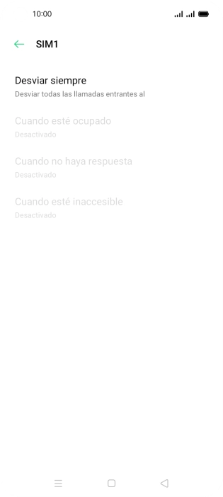 Pulsa el tipo de desvío deseado.