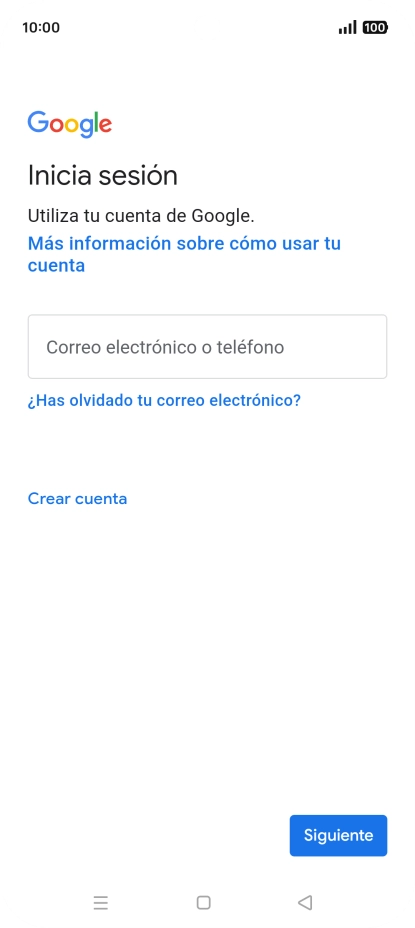 Si no tienes una cuenta de Google, pulsa Crear cuenta y sigue las indicaciones de la pantalla para ver cómo crear una cuenta nueva.