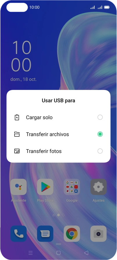 Pulsa Transferir archivos.