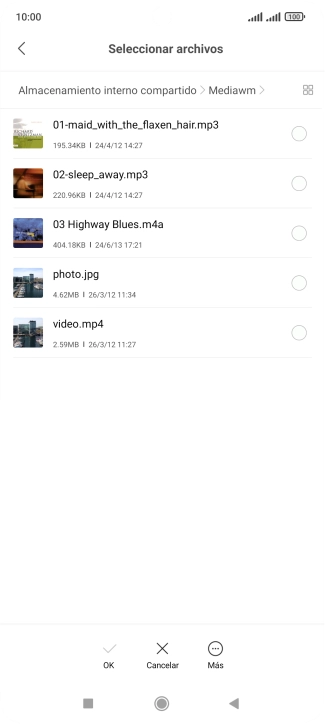 Pulsa el archivo deseado.