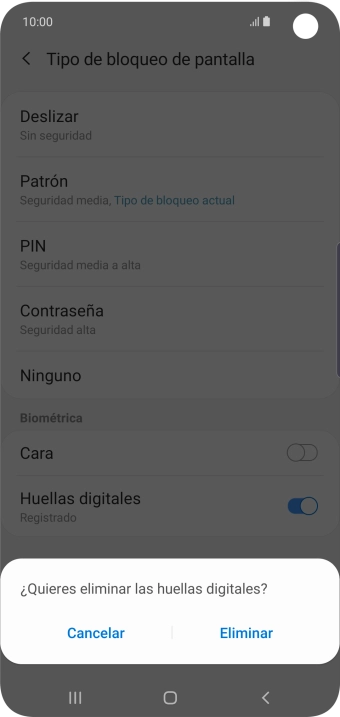 Pulsa Eliminar.