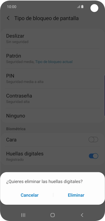 Pulsa Eliminar.