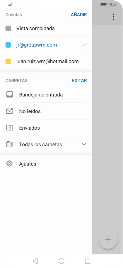 Pulsa la cuenta de correo electrónico deseada.