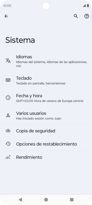 Pulsa Fecha y hora.