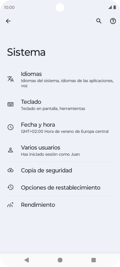 Pulsa Fecha y hora.