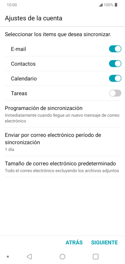 Si aparece en la pantalla esta imagen, tu cuenta de correo electrónico ha sido reconocida y configurada automáticamente. Sigue las indicaciones de la pantalla para introducir más información y terminar la configuración.