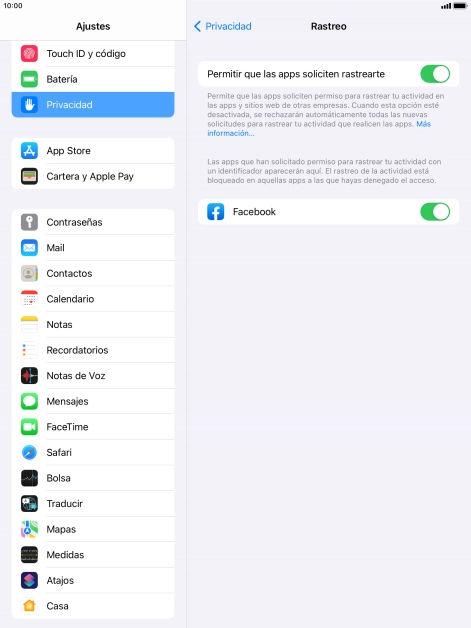 Pulsa el indicador junto a 