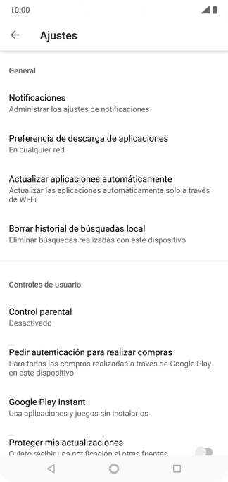 Pulsa Actualizar aplicaciones automáticamente.