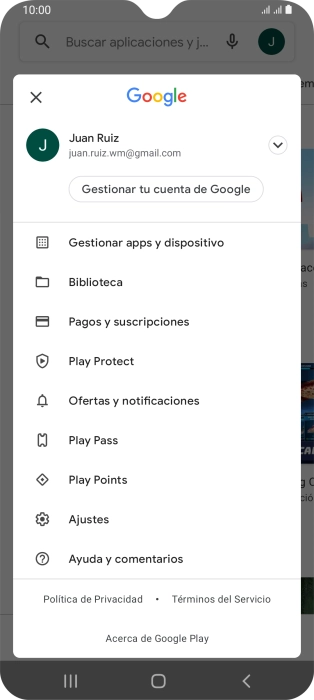 Pulsa Gestionar apps y dispositivo.
