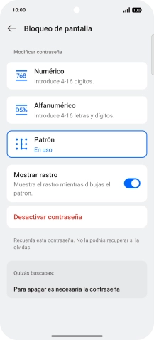 Pulsa Desactivar contraseña.
