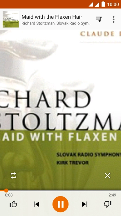 Pulsa la flecha hacia la derecha para ir al archivo de música siguiente.