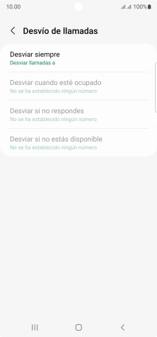 Pulsa el tipo de desvío deseado.