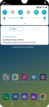 Pulsa Pulse para cambiar las opciones de USB.