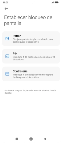 Pulsa el código de seguridad deseado.