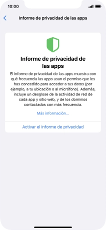 Pulsa Activar el informe de privacidad para activar la función.