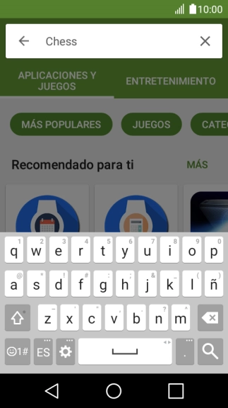 Introduce el nombre del tema o de la app y pulsa la tecla de búsqueda.