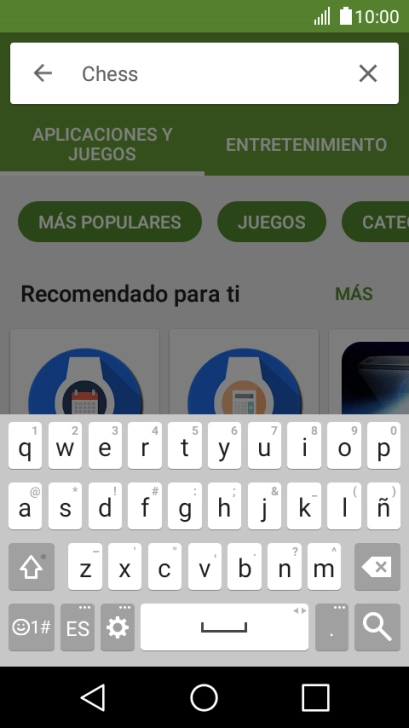 Introduce el nombre del tema o de la app y pulsa la tecla de búsqueda.