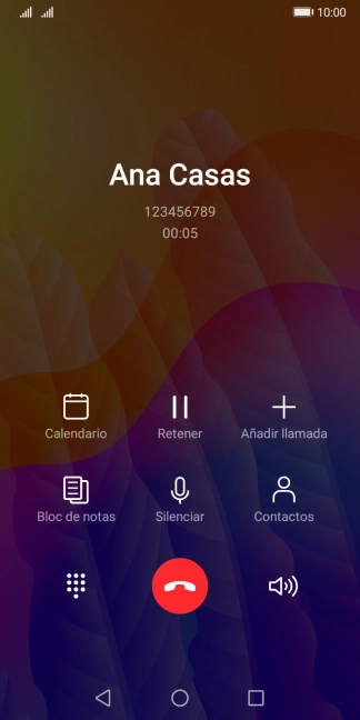 Pulsa el icono de finalizar llamada.