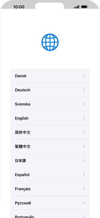 Pulsa el idioma deseado.
