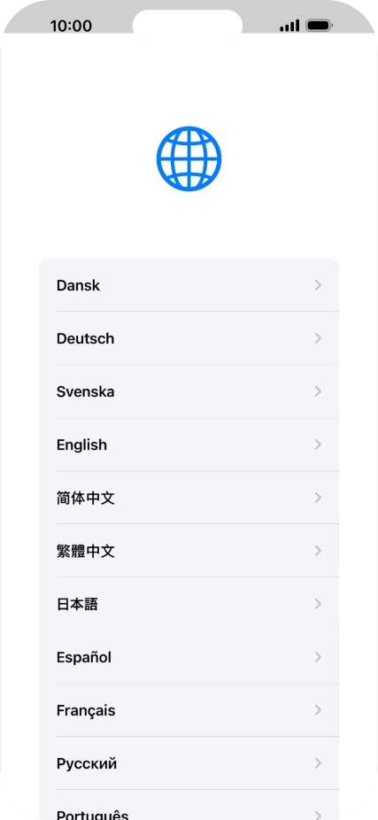 Pulsa el idioma deseado.