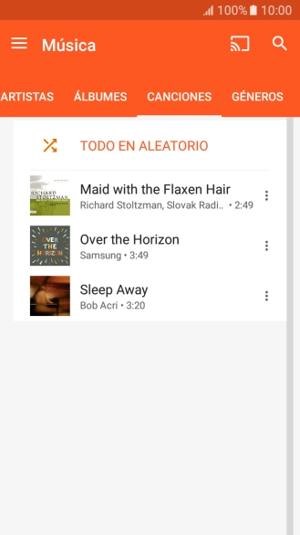 Pulsa el archivo de música deseado.