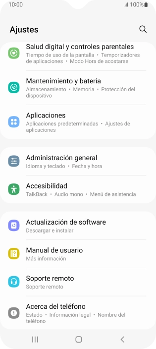 Pulsa Actualización de software.