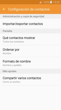 Pulsa Importar/exportar contactos.