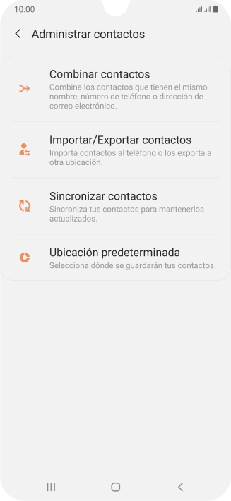 Pulsa Importar/Exportar contactos.