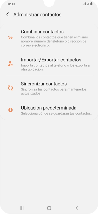 Pulsa Importar/Exportar contactos.