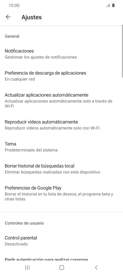 Pulsa Actualizar aplicaciones automáticamente.