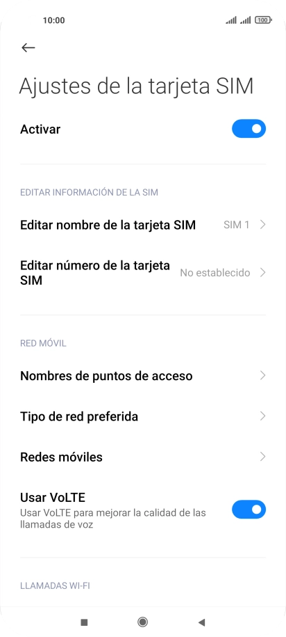 Pulsa Nombres de puntos de acceso.