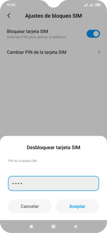 Introduce tu código PIN y pulsa Aceptar.
