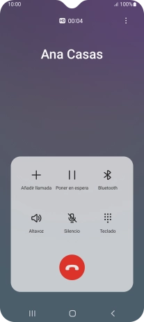 Pulsa el icono de finalizar llamada.