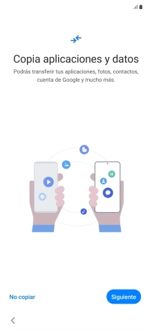 Pulsa No copiar y sigue las indicaciones de la pantalla para finalizar la activación del teléfono.