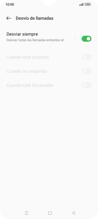 Pulsa el indicador  junto al tipo de desvío deseado.