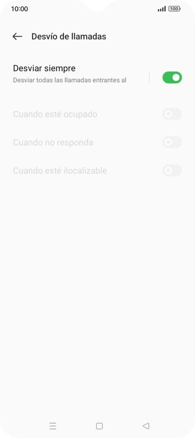 Pulsa el indicador  junto al tipo de desvío deseado.