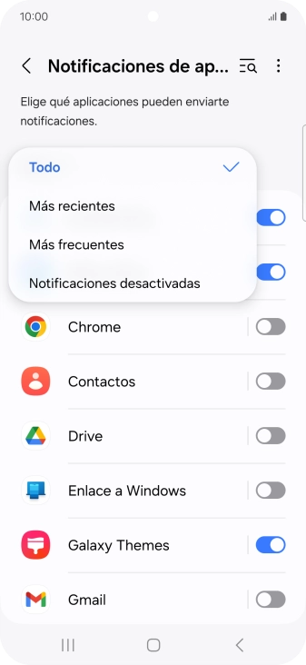 Pulsa el ajuste deseado.
