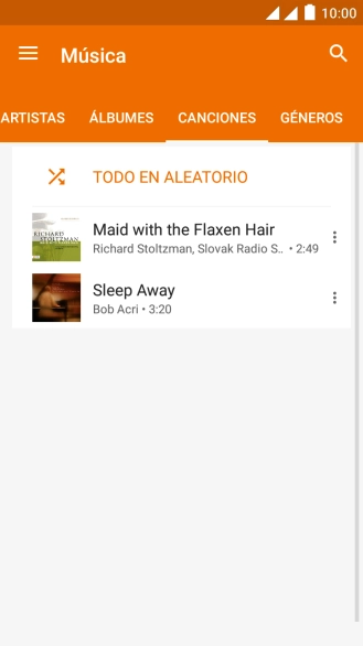 Pulsa el archivo de música deseado.